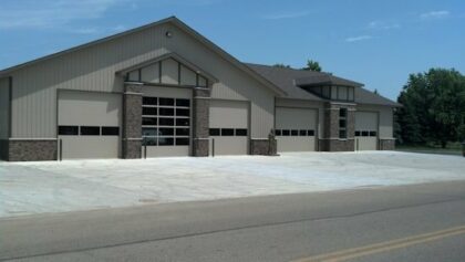 Fire Hall in Edgerton with new concrete pad
